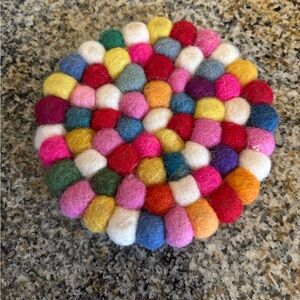 Colorful Wool Felt Coaster handmade